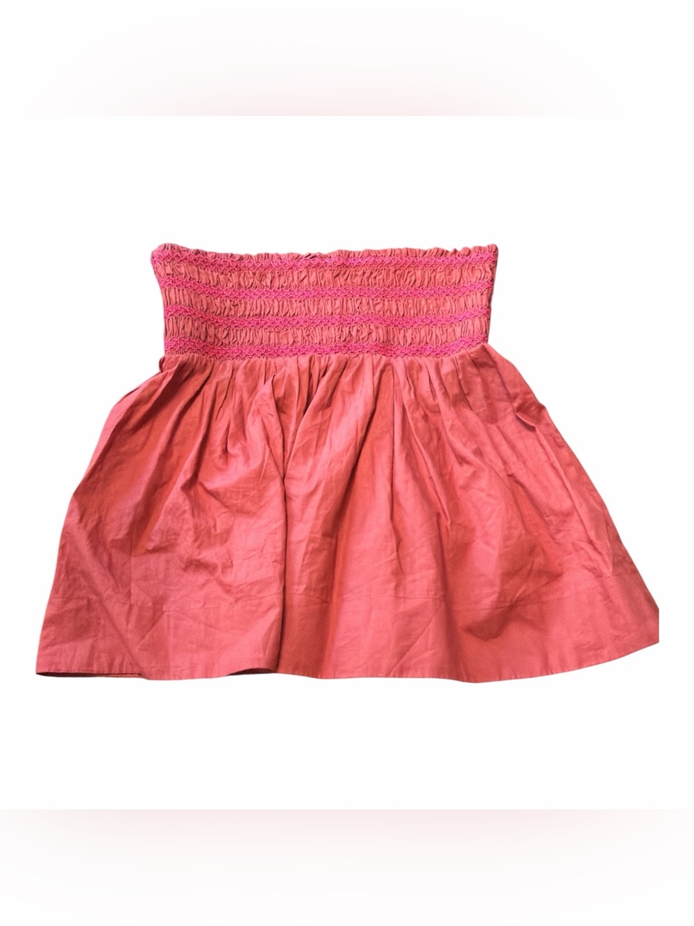 Anthropologie Smocked Waist Red Mini Skirt Size S